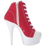 Red Neon 15 cm DELIGHT-600SK-02 Canvas high heels chucks