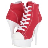 Red Neon 15 cm DELIGHT-600SK-02 Canvas high heels chucks