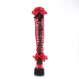Red Patent 11,5 KERA-303 overknee boots with laces