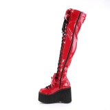 Red Patent 11,5 KERA-303 overknee boots with laces