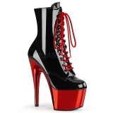 Red Patent 18 cm ADORE-1020 womens chrome platform ankle boots
