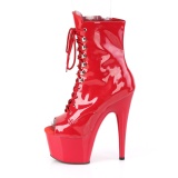 Red Patent 18 cm ADORE-1021 womens platform soled ankle boots