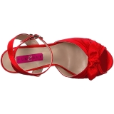 Red Satin 12,5 cm EVE-01 big size sandals womens