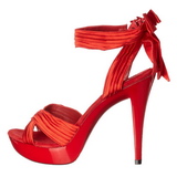 Red Satin 13 cm COCKTAIL-568 High Heeled Sandal Shoes