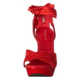 Red Satin 13 cm COCKTAIL-568 High Heeled Sandal Shoes