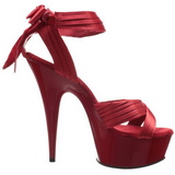 Red Satin 15 cm DELIGHT-668 High Heeled Evening Sandals