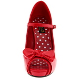 Red Shiny 12 cm retro vintage CUTIEPIE-08 Platform Pumps Open Toe