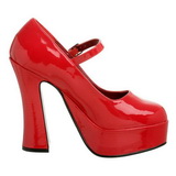 Red Shiny 13 cm DOLLY-50 Mary Jane Platform Pumps