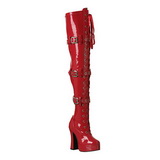 Red Shiny 13 cm ELECTRA-3028 High Heeled Overknee Boots