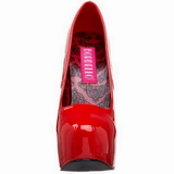 Red Shiny 14,5 cm Burlesque BORDELLO TEEZE-06 Platform Pumps