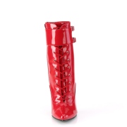 Red Shiny 15 cm DOMINA-1023 Womens Ankle Boots for Men