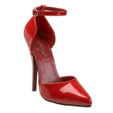 Red Shiny 15 cm DOMINA-402 High Heel Pumps for Men