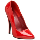 Red Shiny 15 cm DOMINA-420 Pumps High Heels for Men