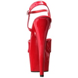 Red Shiny 18 cm ADORE-709 High Heels Platform