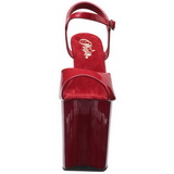 Red Shiny 20 cm Pleaser FLAMINGO-809 High Heels Platform