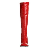 Red Shiny 7,5 cm GOGO-300 High Heeled Womens Boots for Men