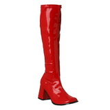 Red Shiny 7,5 cm GOGO-300 High Heeled Womens Boots for Men