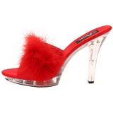 Red Transparent 13 cm Fabulicious LIP-101-8 Platform High Mules