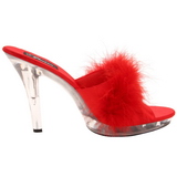 Red Transparent 13 cm Fabulicious LIP-101-8 Platform High Mules