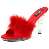 Red Transparent 13 cm Fabulicious LIP-101-8 Platform High Mules