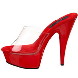 Red Transparent 15,5 cm DELIGHT-601 Platform High Mules