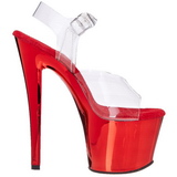 Red Transparent 18 cm SKY-308 High Heels Platform