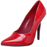 Red Varnished 10 cm VANITY-420 pointed toe pumps high heels