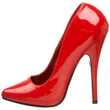 Red Varnished 15 cm DOMINA-420 pointed toe high heel stilettos