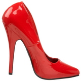 Red Varnished 15 cm DOMINA-420 pointed toe high heel stilettos