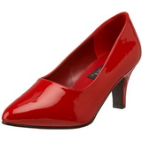 Red Varnished 8 cm DIVINE-420W Pumps with low heels