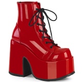 Red Vegan 13 cm CAMEL-203 chunky demonia ankle boots platform