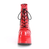 Red Vegan 13 cm CAMEL-203 chunky demonia ankle boots platform