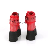 Red Vegan 9 cm ASHES-57 lolita ankle boots platform block heels