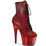 Red chrome 18 cm ADORE-1020HFN Exotic pole dance ankle boots