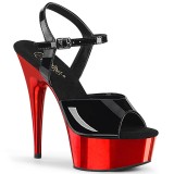 Red chrome platform 15 cm DELIGHT-609 pleaser high heels shoes