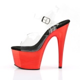 Red chrome platform 18 cm Pleaser ADORE-708 poledance shoes