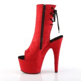 Red faux suede 18 cm ADORE-1018FS Pole dancing ankle boots