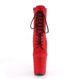 Red faux suede 20 cm FLAMINGO-1020FS Pole dancing ankle boots