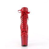 Red glitter 20 cm FLAMINGO-1020HG Exotic stripper ankle boots