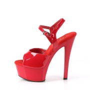 Red sandals platform 15 cm GLEAM-609 pleaser high heels sandals