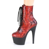 Red snake pattern 18 cm ADORE-1020SP Exotic pole dance ankle boots