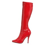 Red varnished patent boots 13 cm SEDUCE-2000 pointed toe stiletto boots