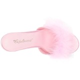 Rosa 10 cm CLASSIQUE-01F damen pantoletten mit marabou federn