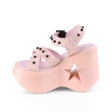 Rosa 13 cm DemoniaCult DYNAMITE-02 lolita schuhe wedge sandaletten