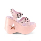 Rosa 13 cm DemoniaCult DYNAMITE-02 lolita schuhe wedge sandaletten