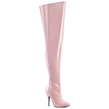 Rosa 13 cm SEDUCE-3000WC breite waden overknee stiefel mit stretch weitschaft