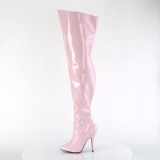 Rosa 13 cm SEDUCE-3000WC breite waden overknee stiefel mit stretch weitschaft