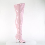 Rosa 13 cm SEDUCE-3000WC breite waden overknee stiefel mit stretch weitschaft