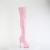 Rosa 15 cm DELIGHT-3000HWR Hologramm poledance overkneestiefel