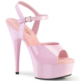 Rosa 15 cm DELIGHT-609 pleaser high heels mit plateau